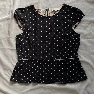 Loft Polka Dot Peplum Top
